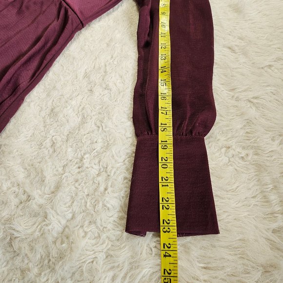Kate Spade Women's Burgundy Red Buttons Up Long Sleeves Maxi Shirtdress Size 0 - Picture 5 of 8